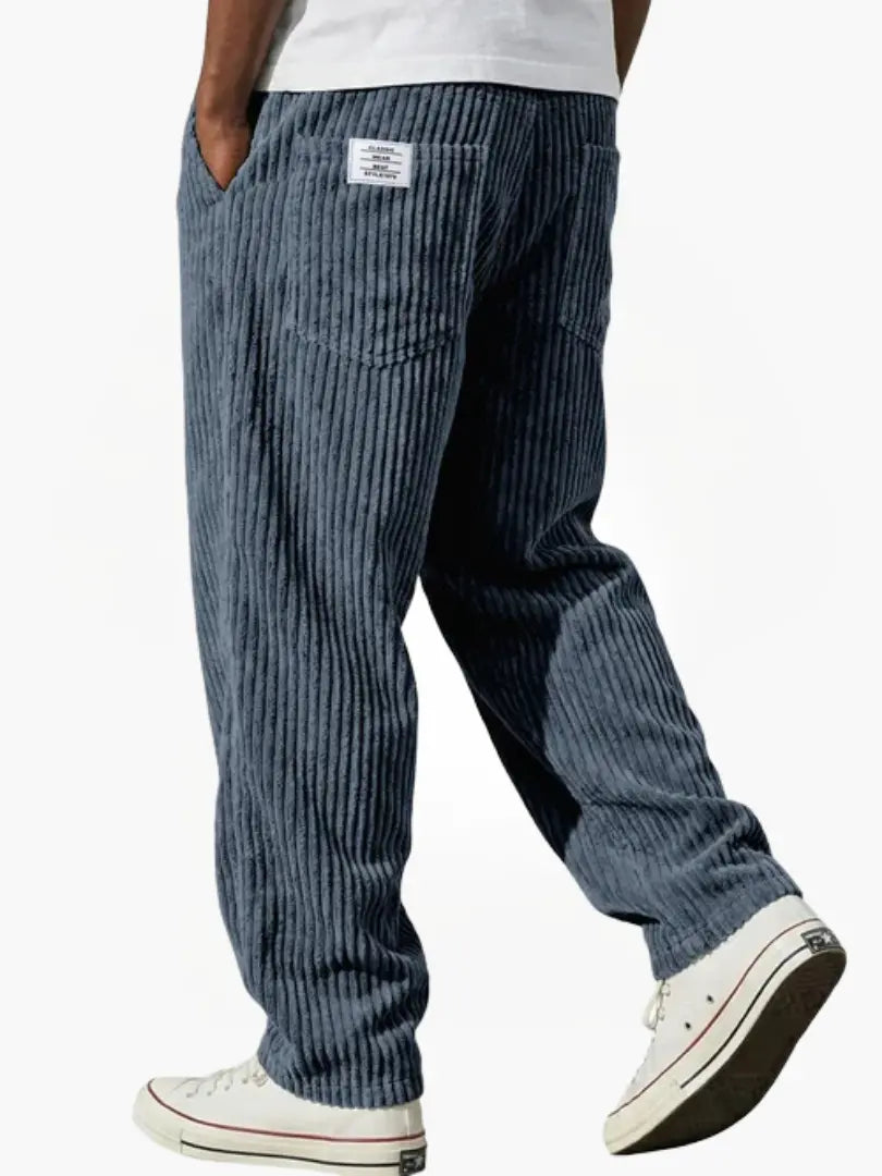 Men's Casual Straight-Leg Corduroy Trousers