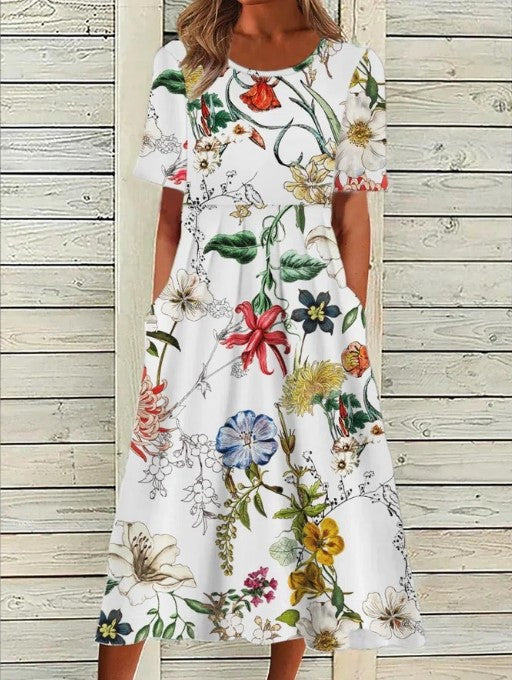 Vestido midi floral para mujer