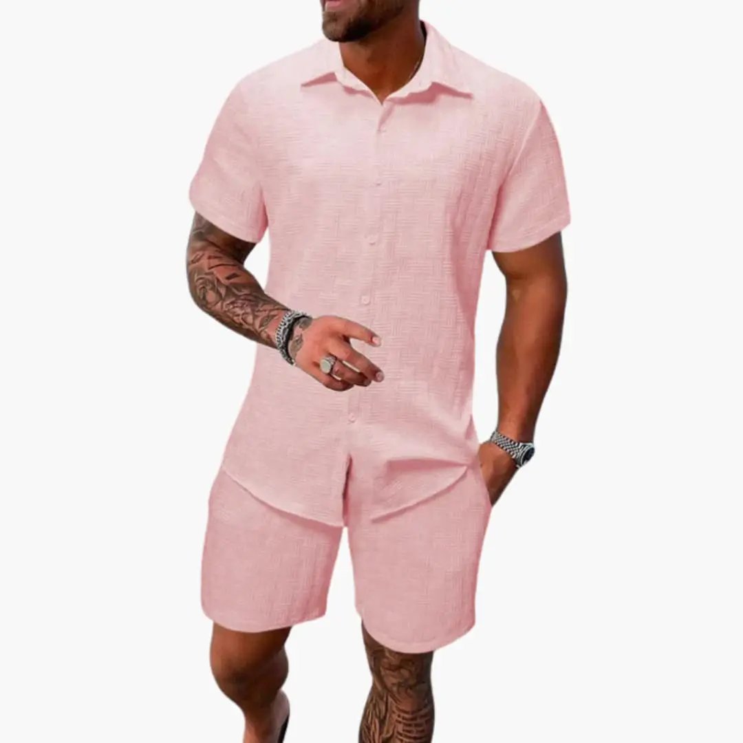 Men's Casual Shirt and Shorts Set