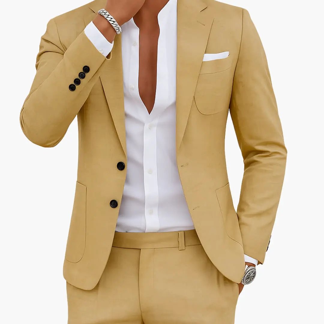 Costume Homme Élégant Slim Fit Ensemble Blazer et Pantalon