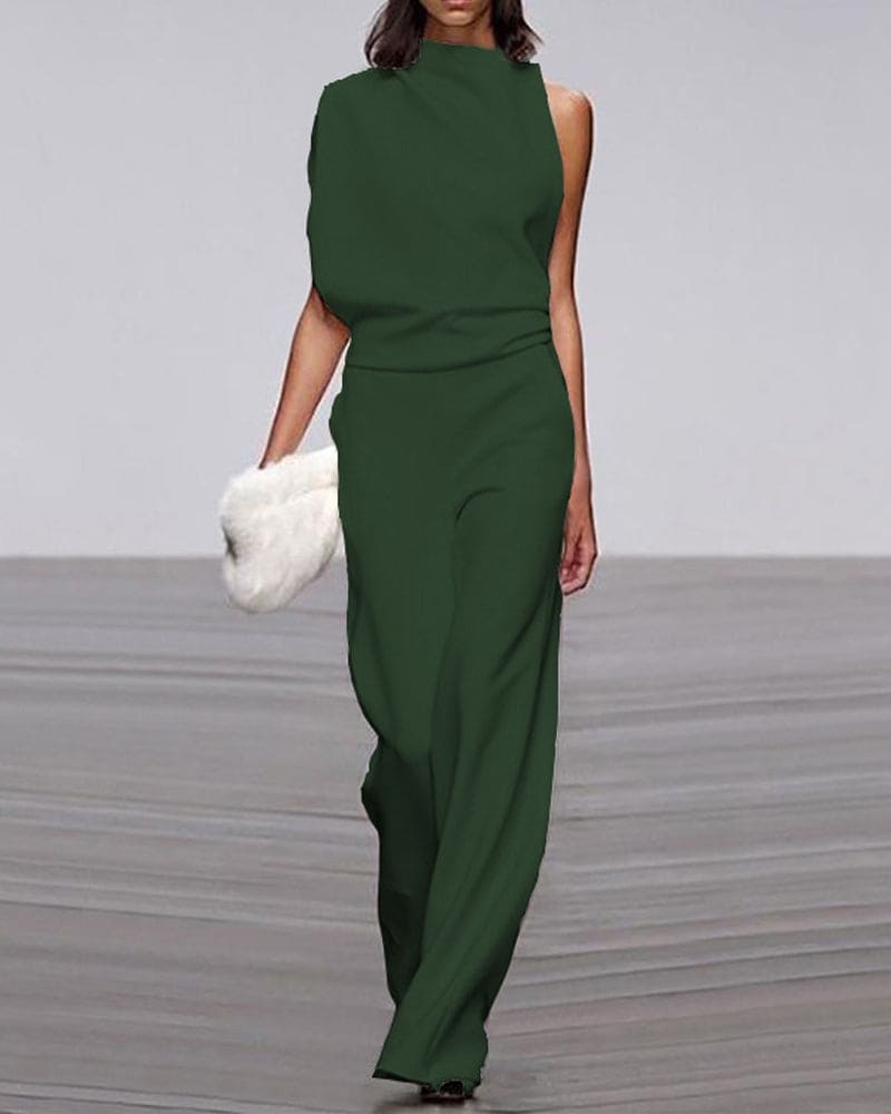 Elegant Sleeveless Draped Jumpsuit for Women