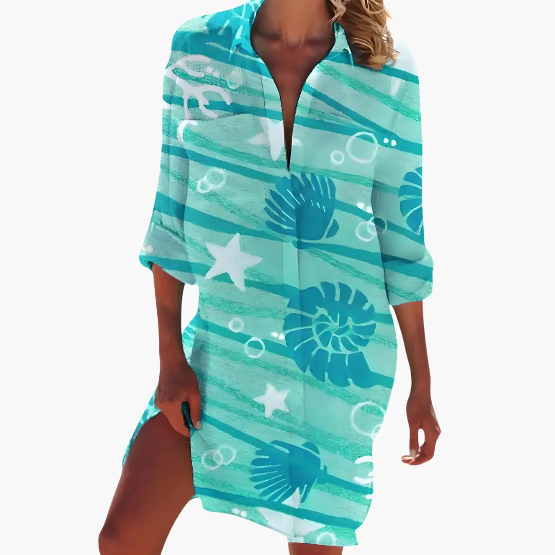 Women's Tropical Print Casual Loose Summer Dress