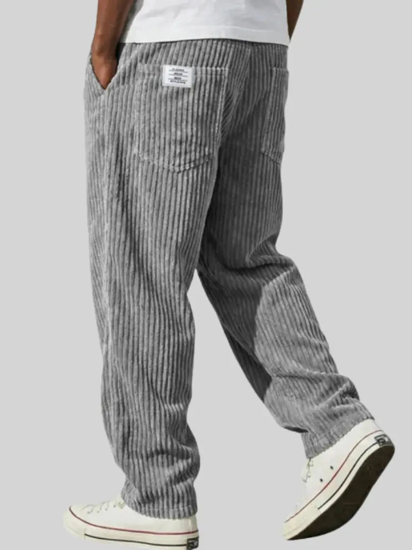 Men's Casual Straight-Leg Corduroy Trousers