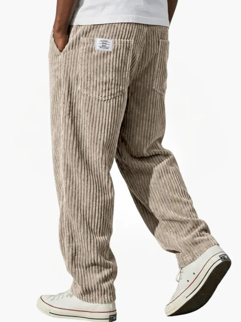 Men's Casual Straight-Leg Corduroy Trousers