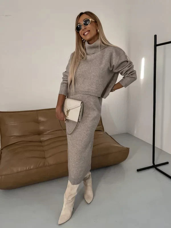 Ensemble Assorti Pour Femme Haut à Manches Longues et Robe Longue