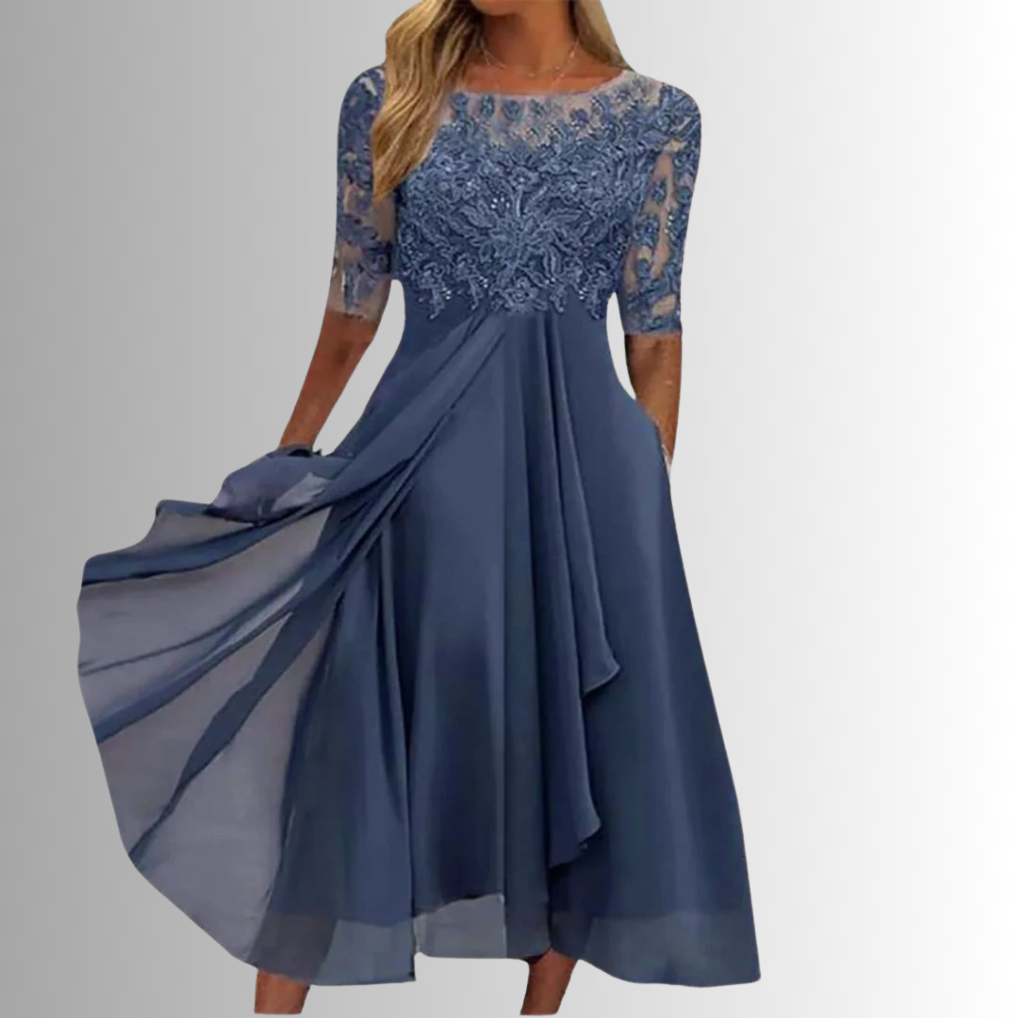 Robe Midi Dentelle Silhouette Fluide A-Line