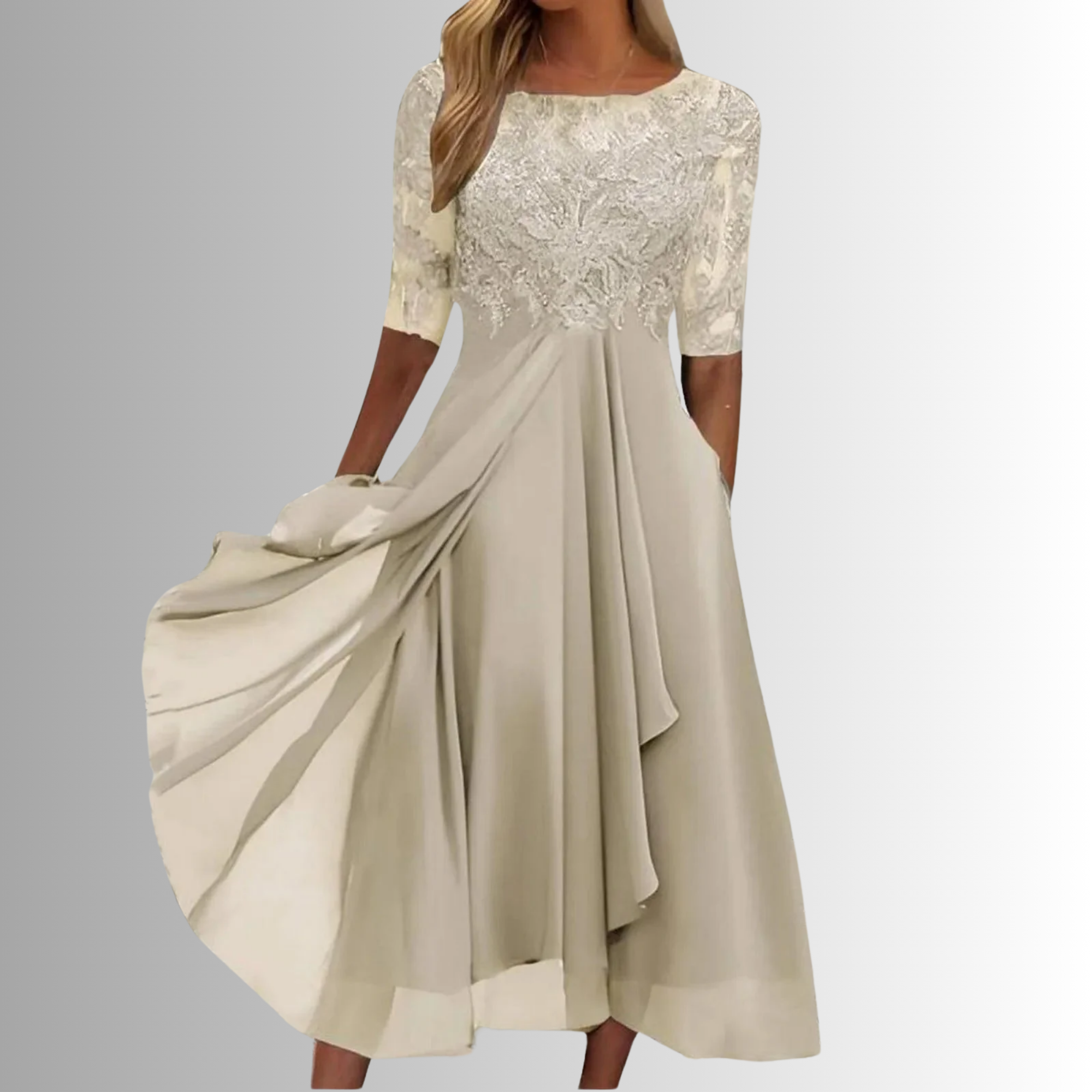 Robe Midi Dentelle Silhouette Fluide A-Line