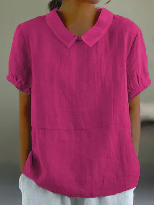 Blouse Décontractée à Col Claudine pour Femme