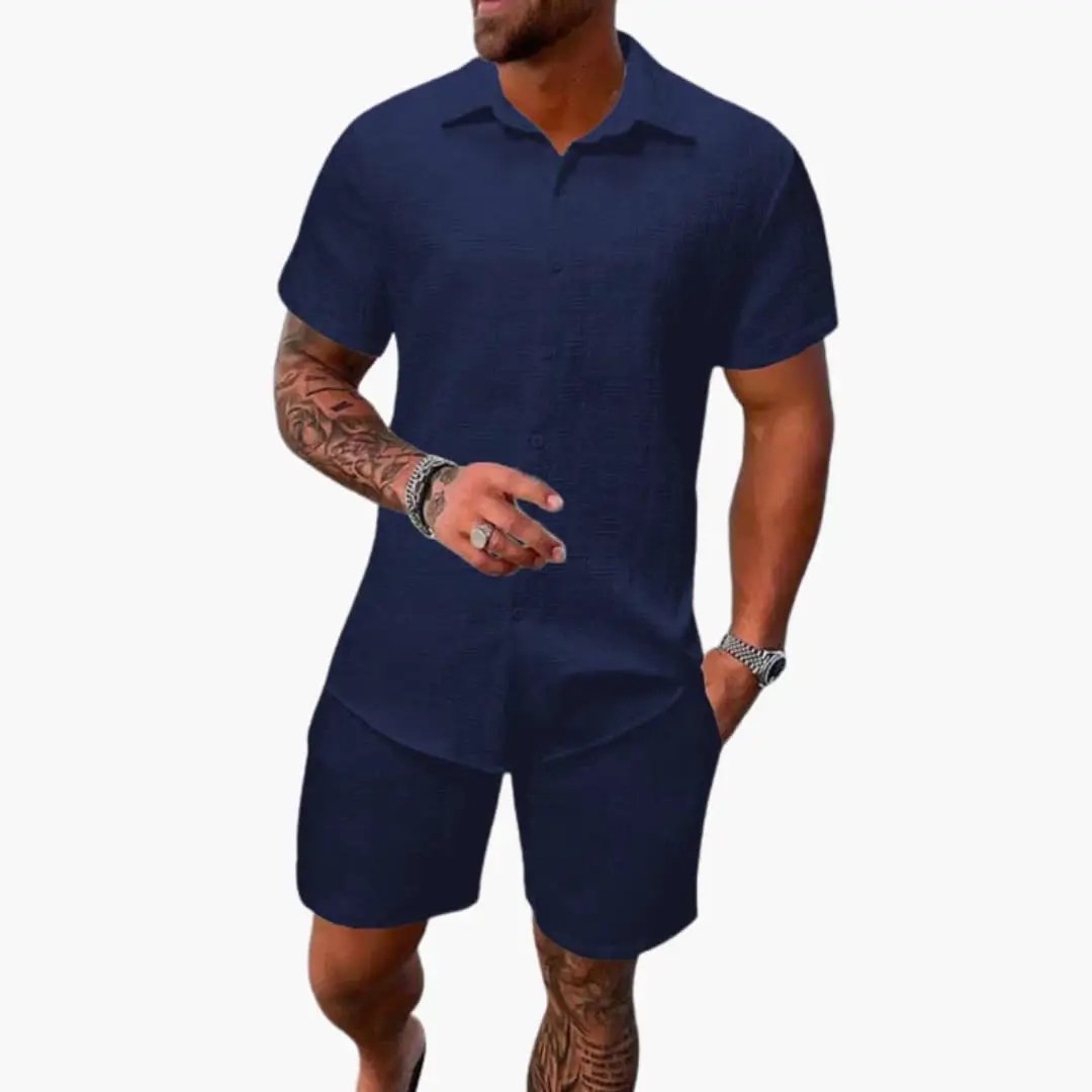 Men's Casual Shirt and Shorts Set