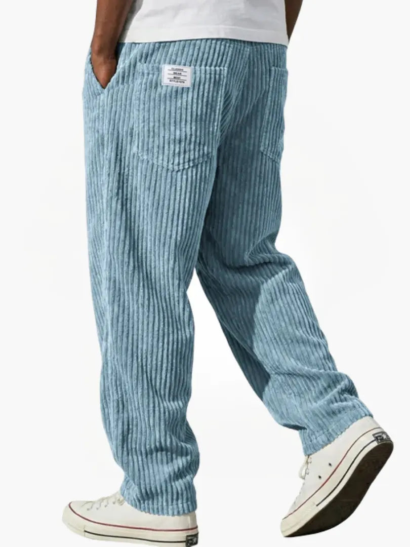Men's Casual Straight-Leg Corduroy Trousers
