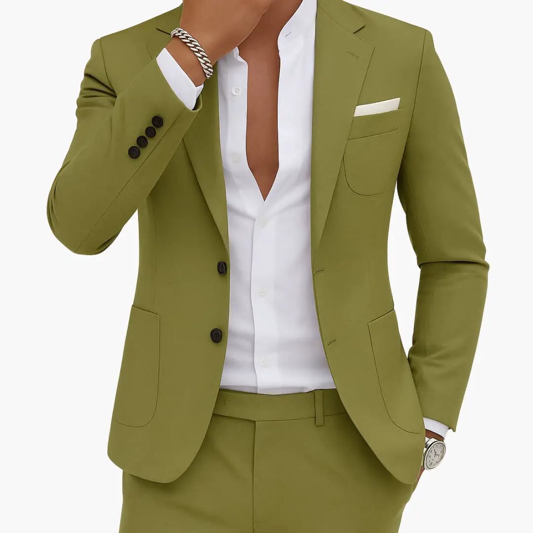 Costume Homme Élégant Slim Fit Ensemble Blazer et Pantalon