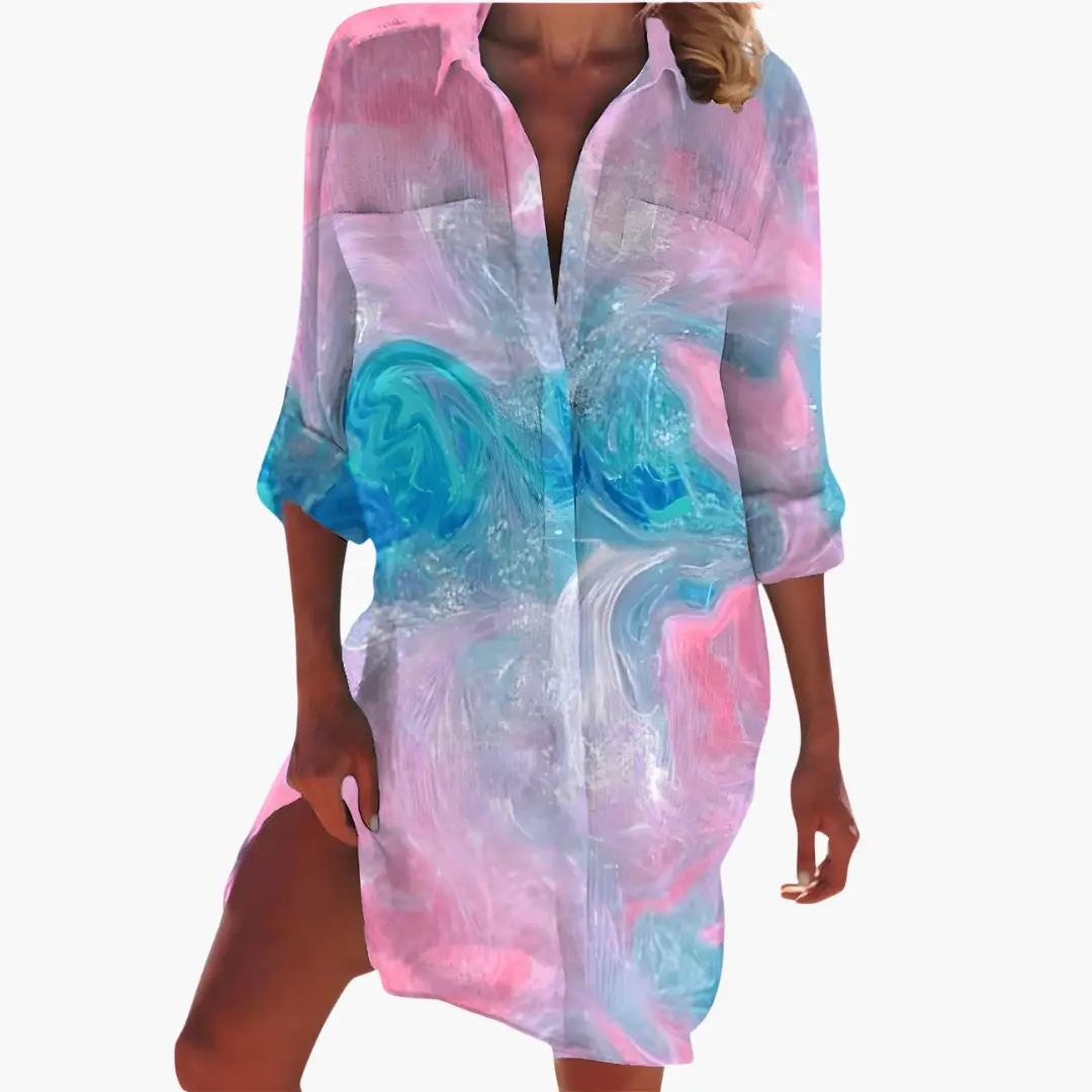 Women's Tropical Print Casual Loose Summer Dress