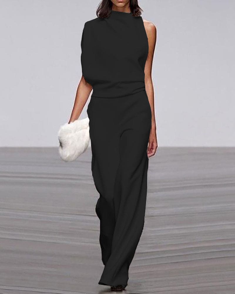Elegant Sleeveless Draped Jumpsuit for Women