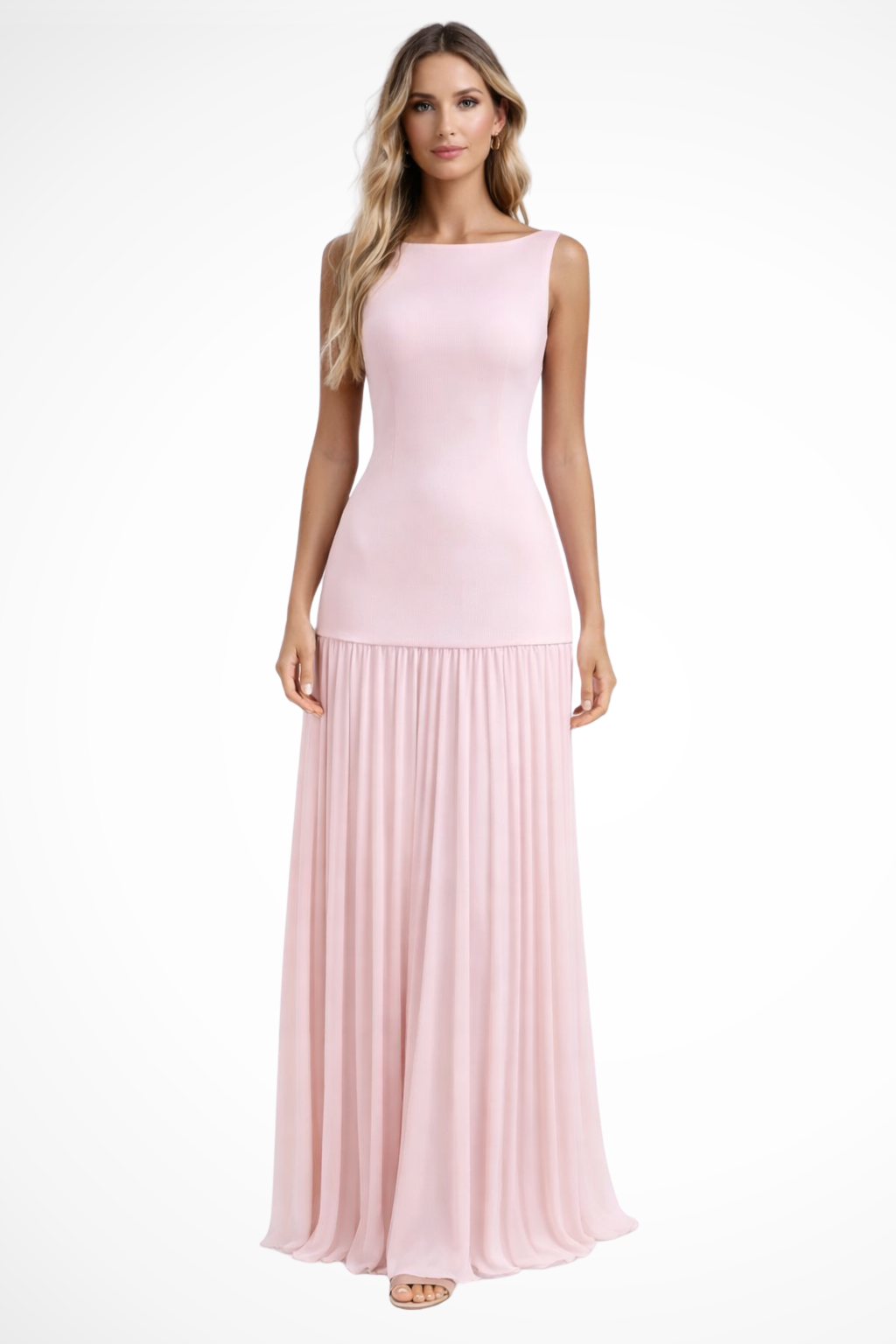 Robe longue plissée élégante pour femme
