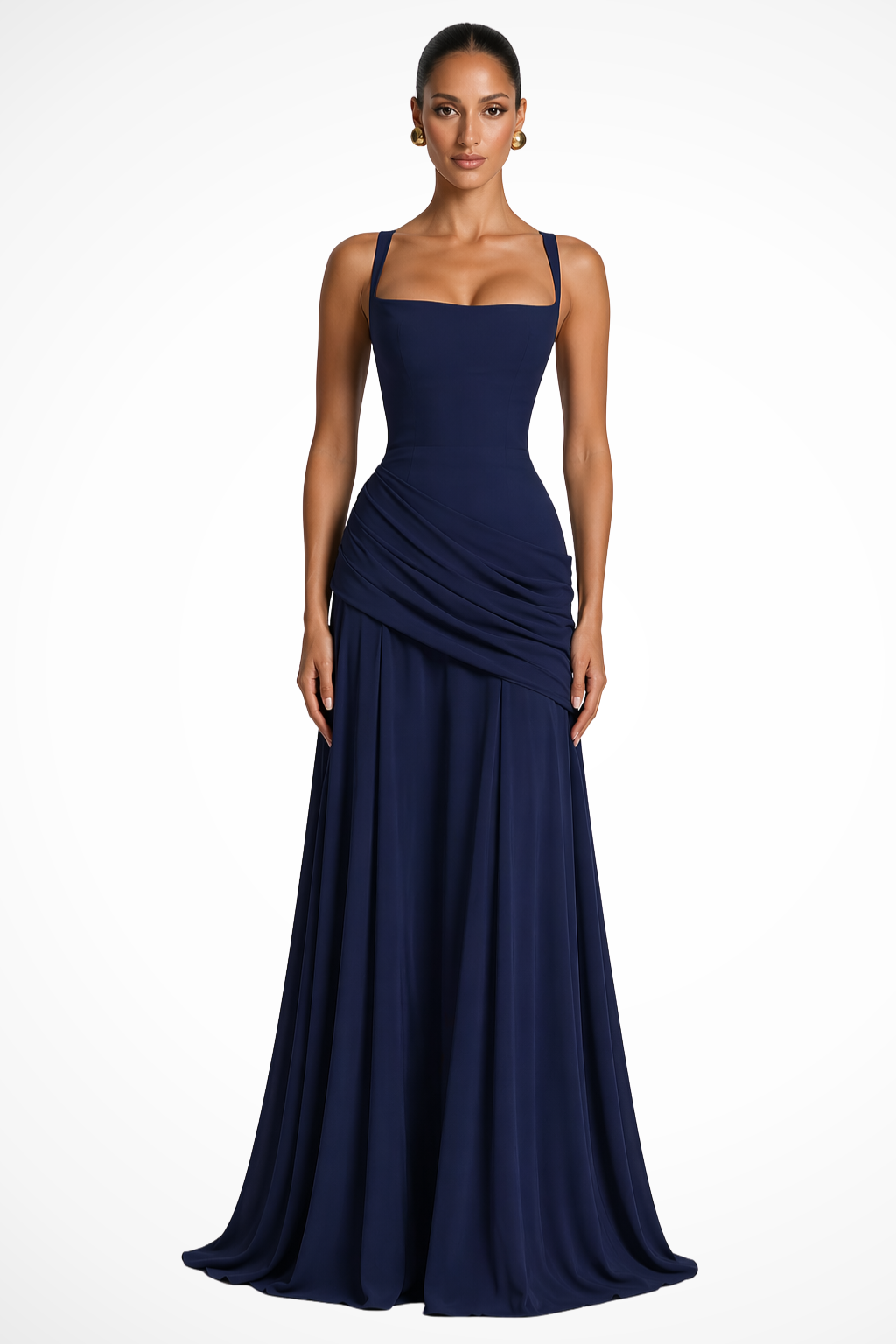Vestido Maxi con Escote Cuadrado para Mujer Boda