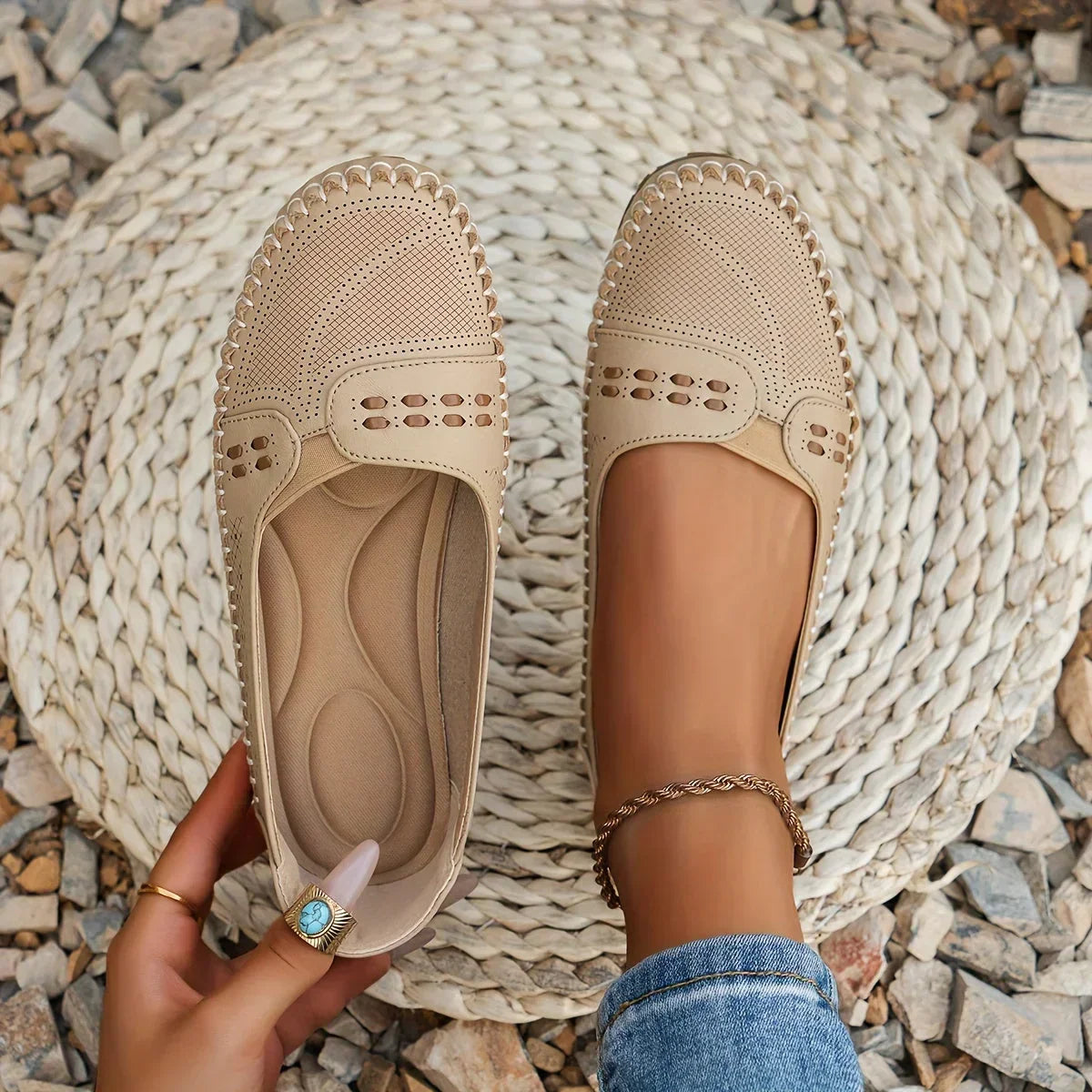 Mocassins Femme Confort à Enfiler - Chaussures Décontractées