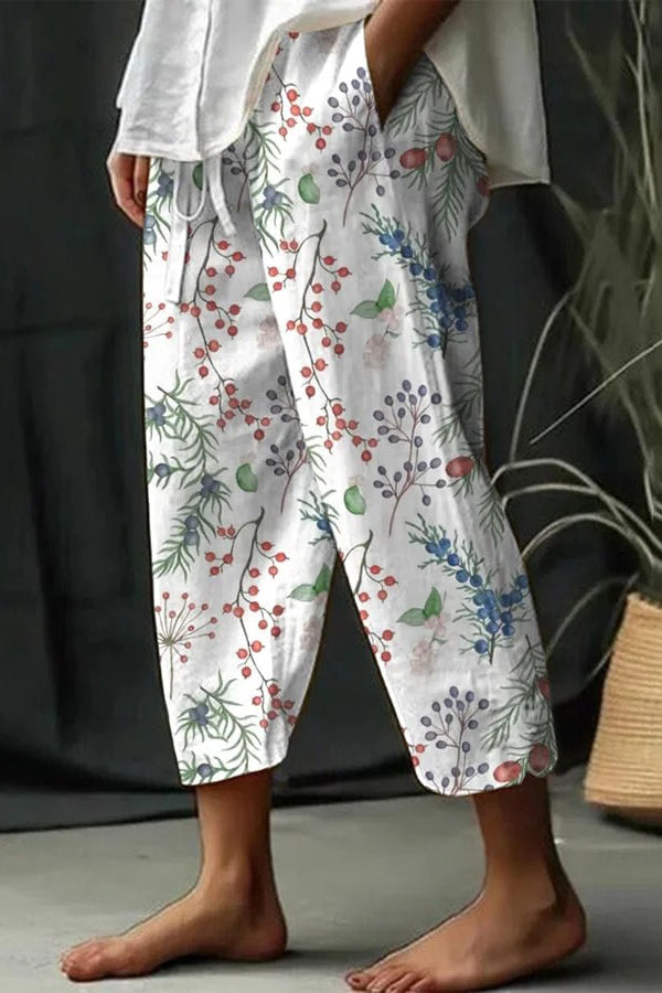 Pantalon Palazzo Décontracté à Motifs Pour Femme