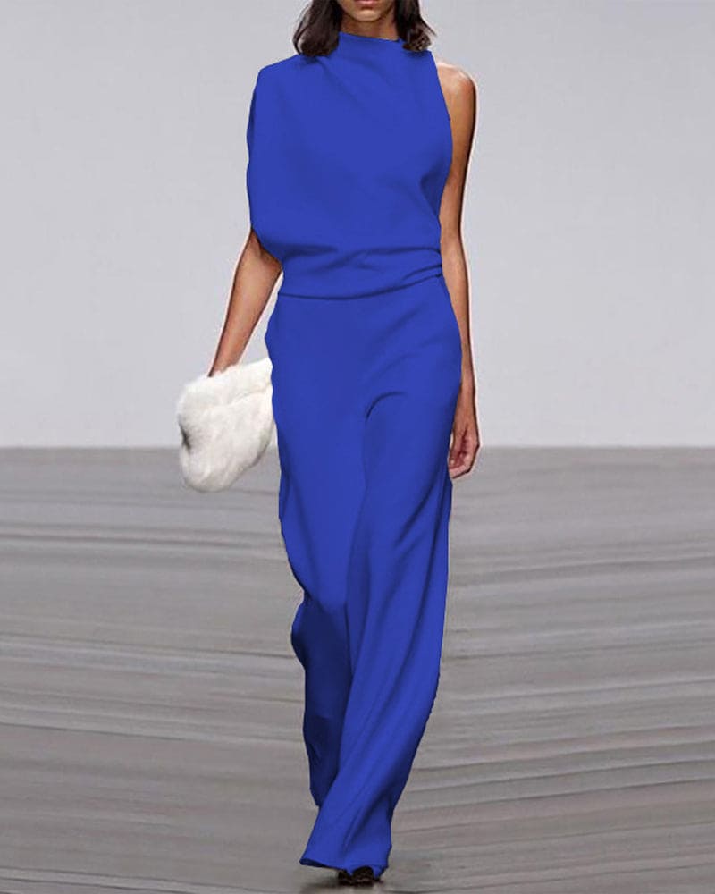 Elegant Sleeveless Draped Jumpsuit for Women