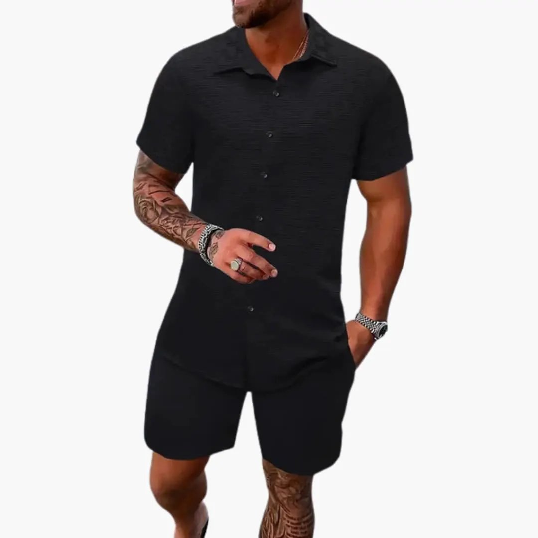 Men's Casual Shirt and Shorts Set