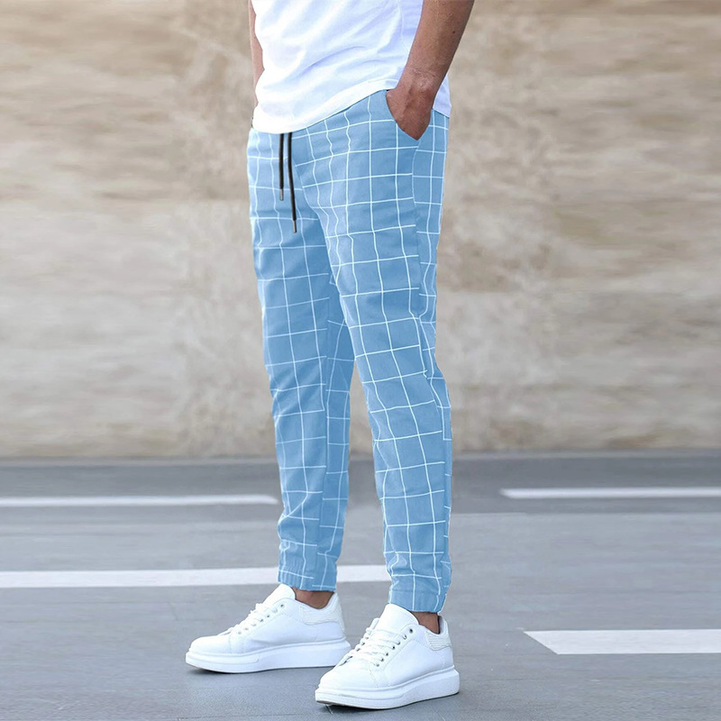 Pantalon Homme à Carreaux avec Coupe Jogger Effilée