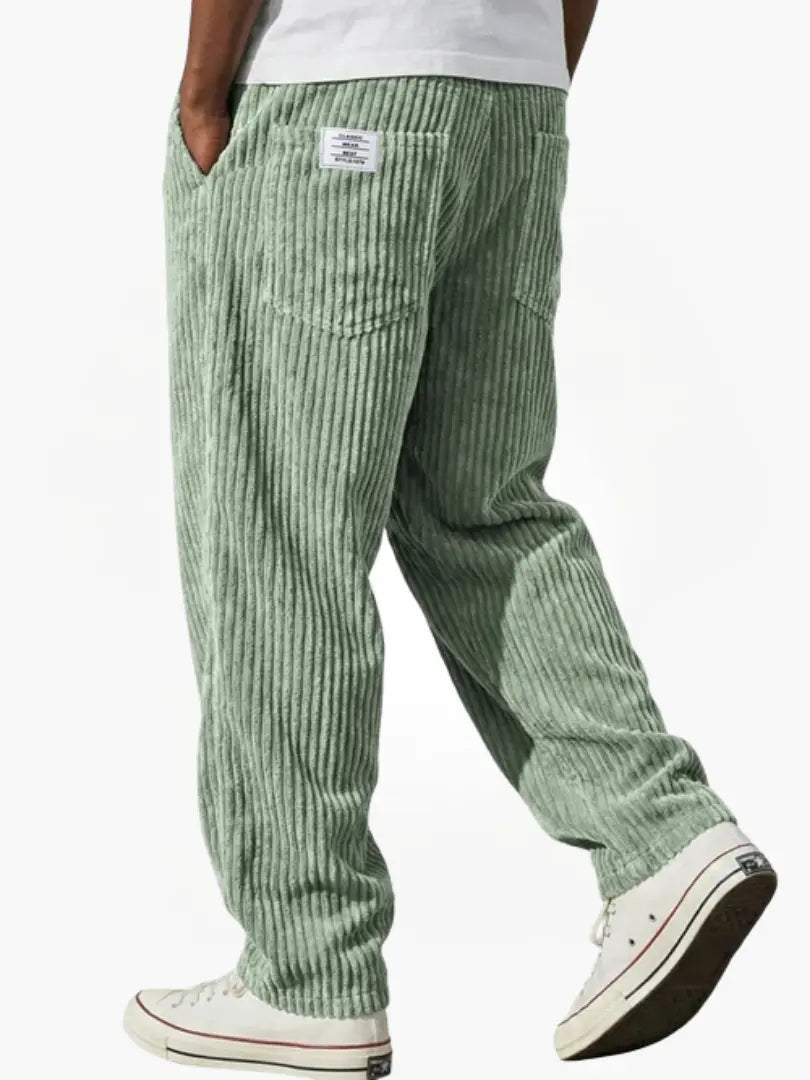 Men's Casual Straight-Leg Corduroy Trousers