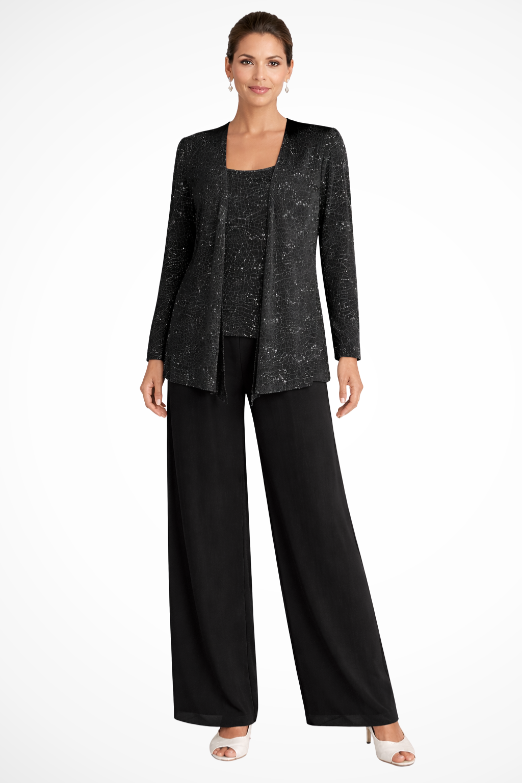 Ensemble Élégant 3 Pièces Pantalon Large pour Femme