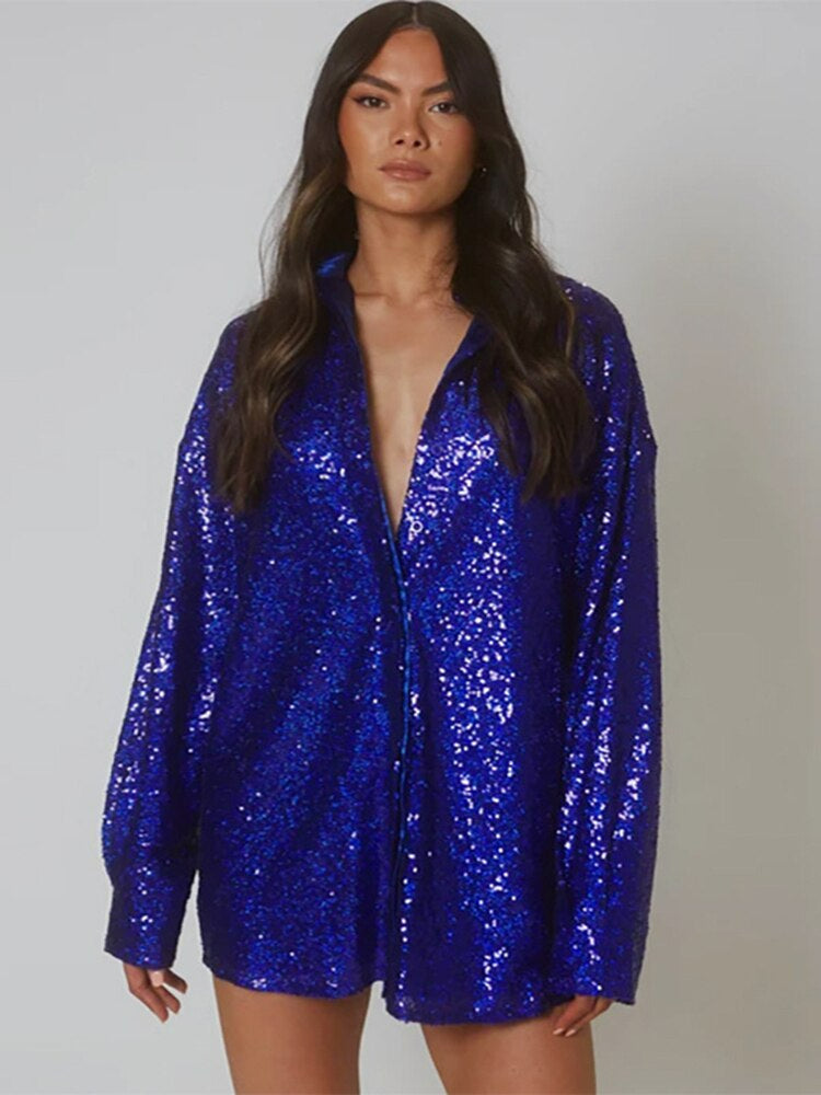 Blouse Ample à Paillettes Pour Femme