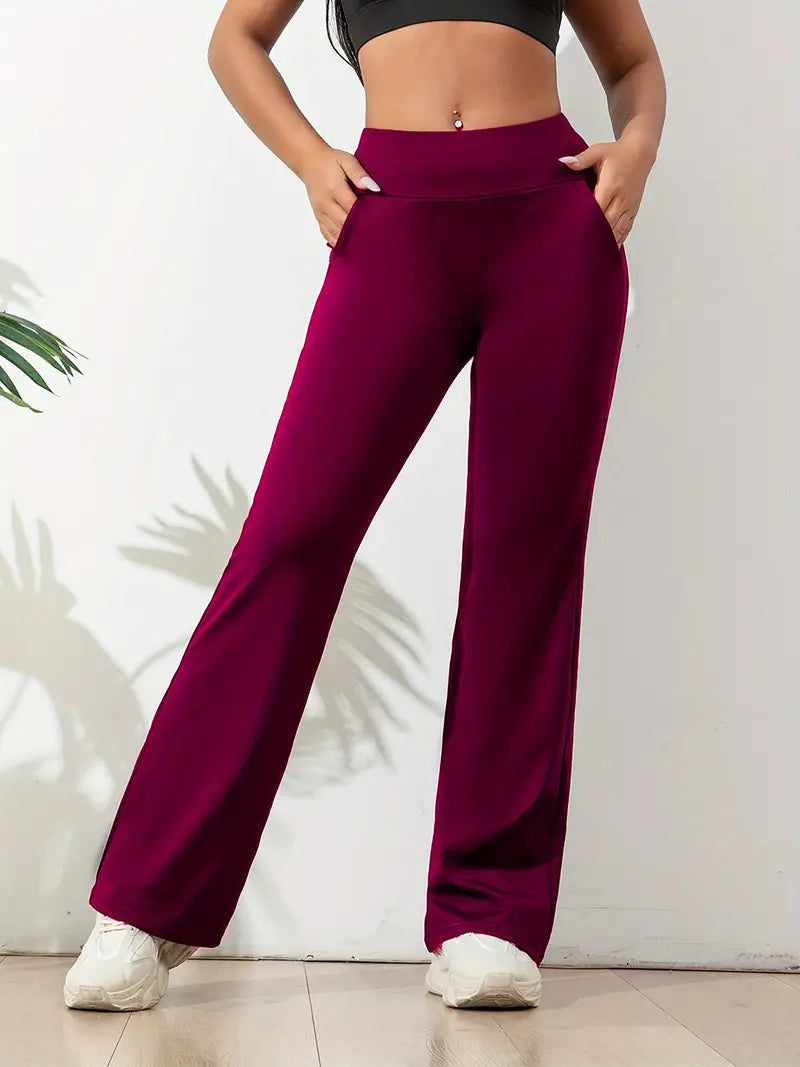 Pantalon Large Taille Haute Confort Décontracté pour Femme