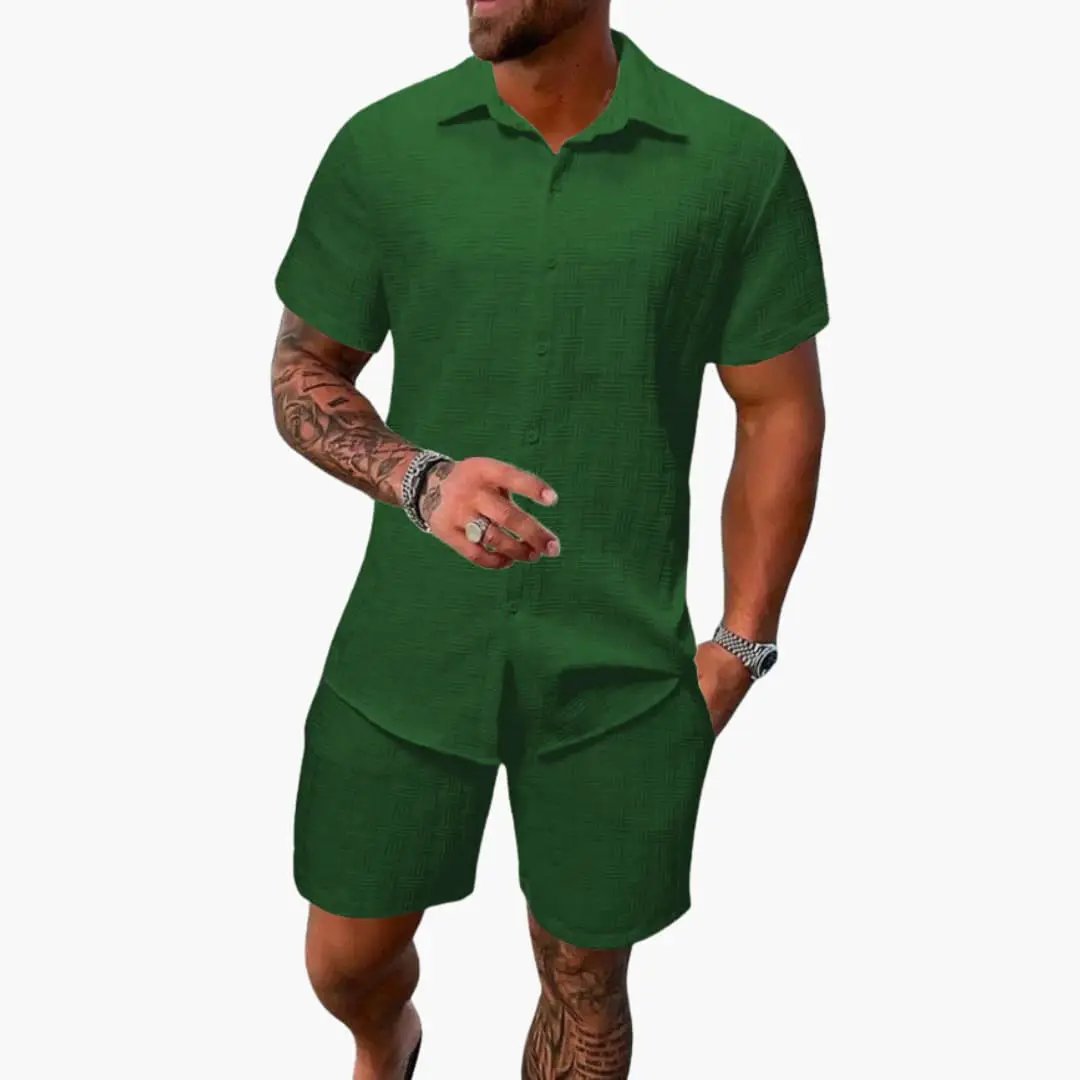 Men's Casual Shirt and Shorts Set