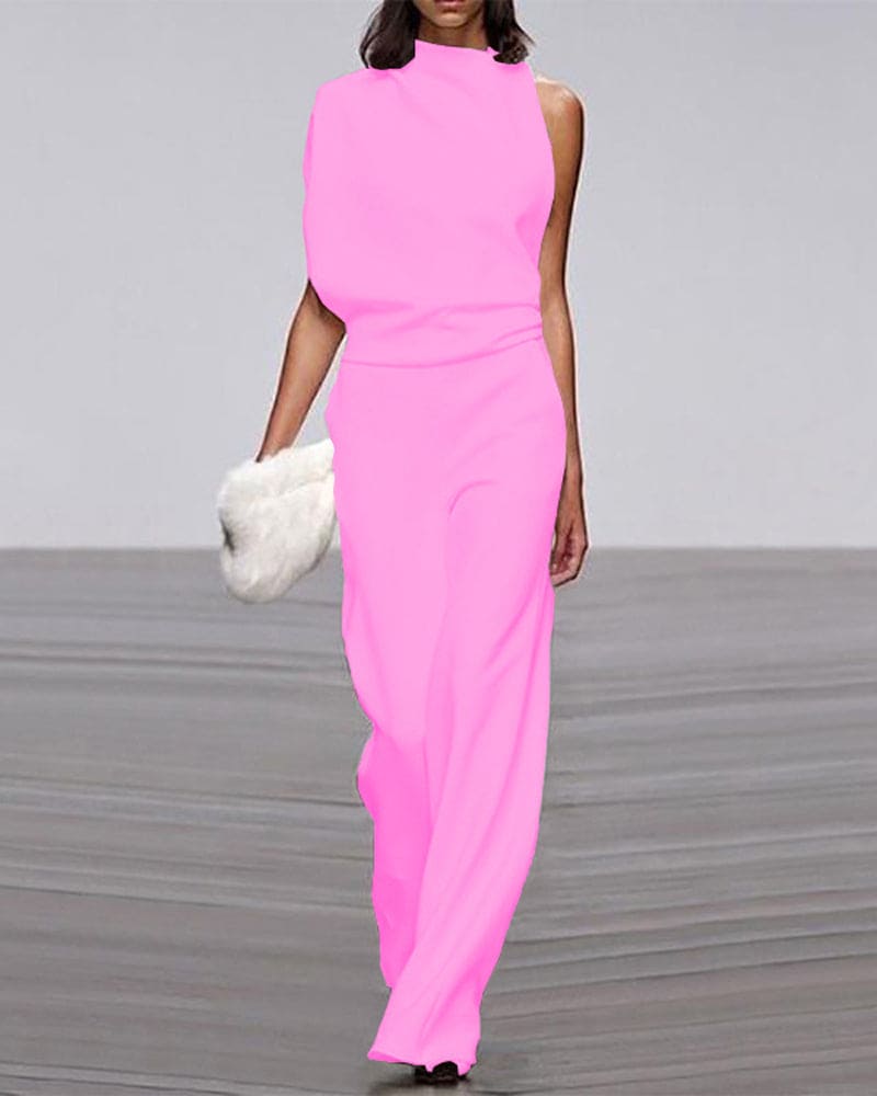 Elegant Sleeveless Draped Jumpsuit for Women