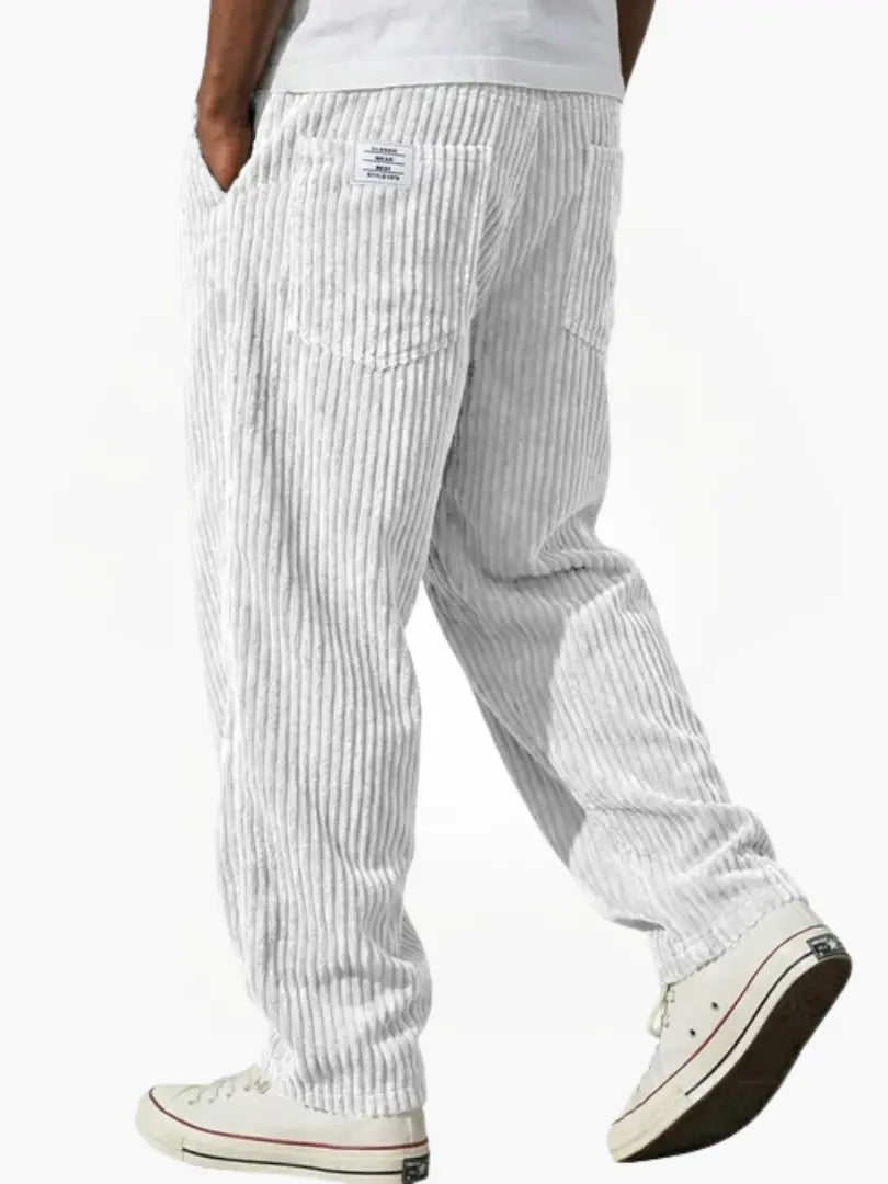Men's Casual Straight-Leg Corduroy Trousers