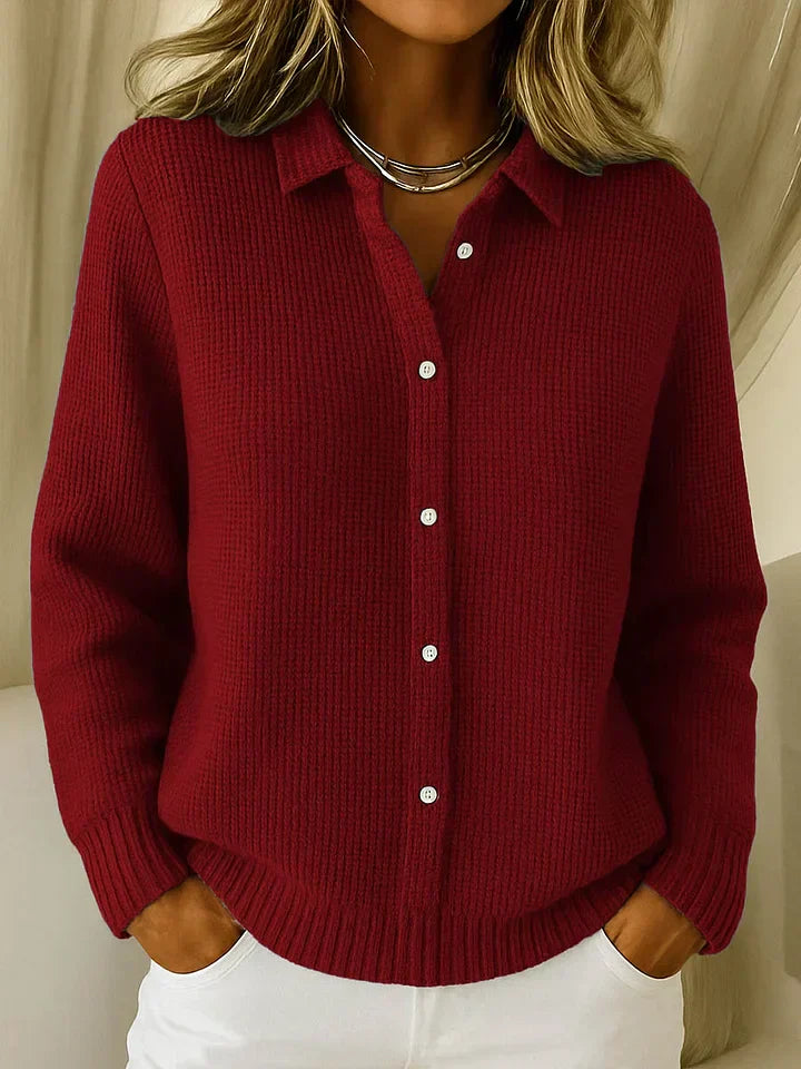 Chic long buttoned women’s cardigan