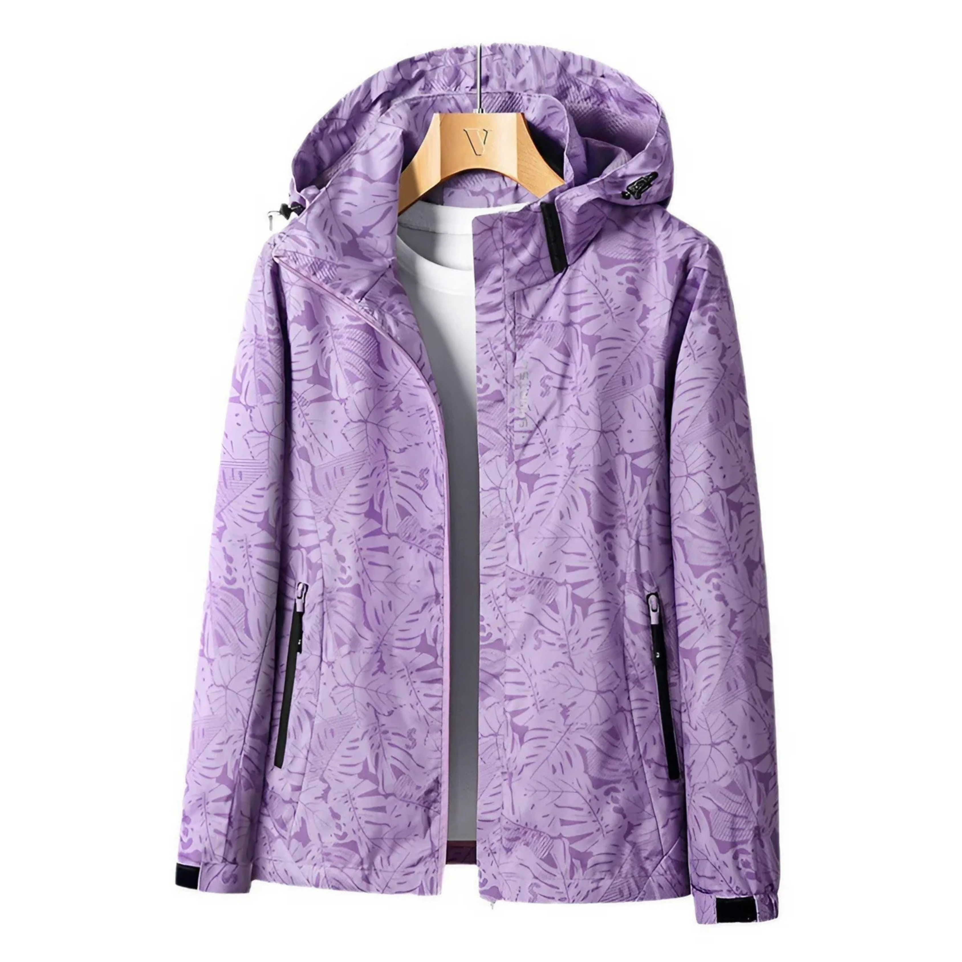 Lightweight Women’s Hooded Zip-Up Jacket for Outdoor Use