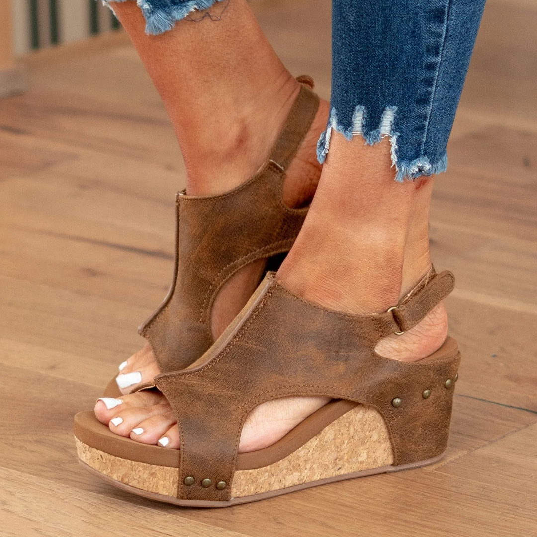 Sandales Compensées Confort à Bride Ouverte
