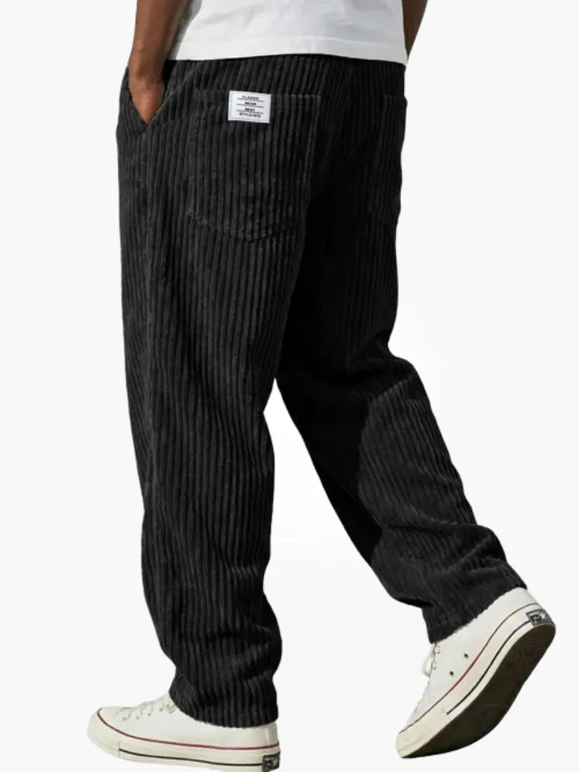 Men's Casual Straight-Leg Corduroy Trousers