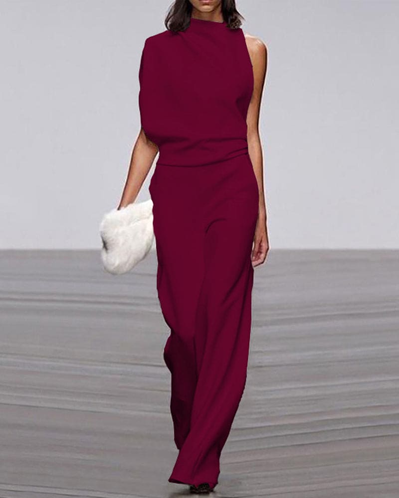 Elegant Sleeveless Draped Jumpsuit for Women