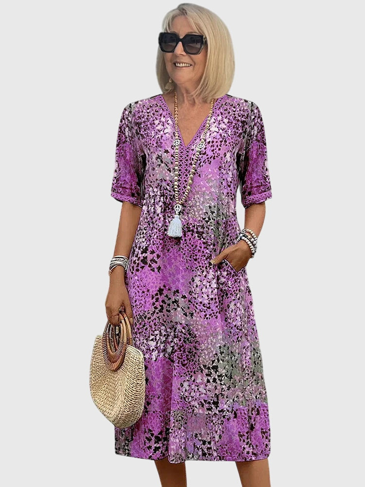 Bella | Robe midi élégante à fleurs