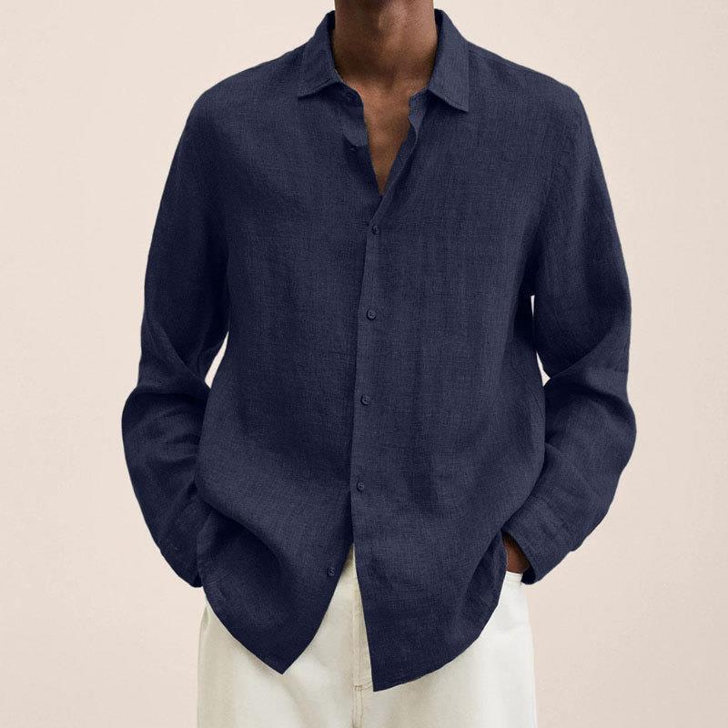 Casual Long-Sleeve Linen Shirt for Men