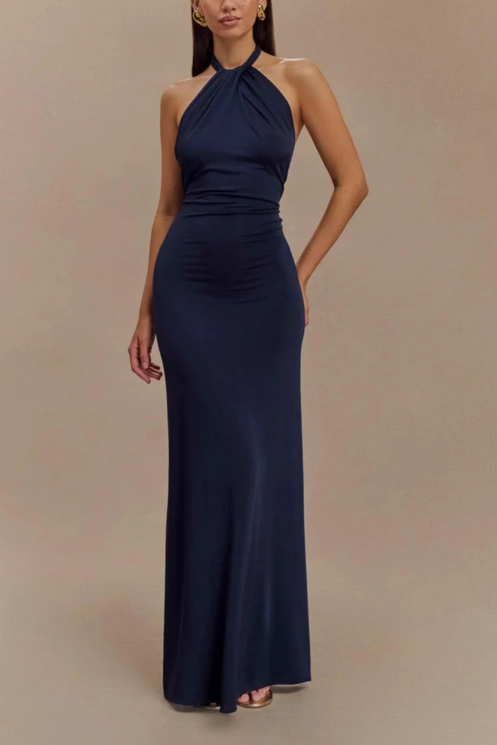 Vestido maxi de espalda descubierta para mujer para boda