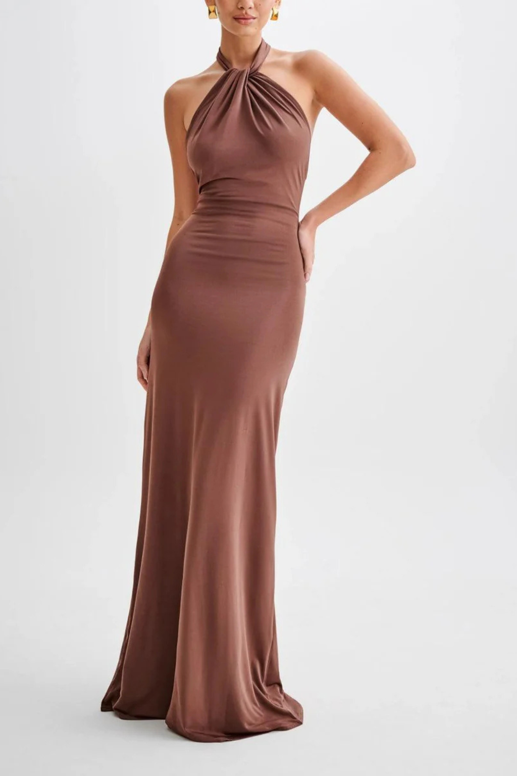 Vestido maxi de espalda descubierta para mujer para boda