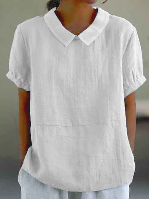 Blouse Décontractée à Col Claudine pour Femme