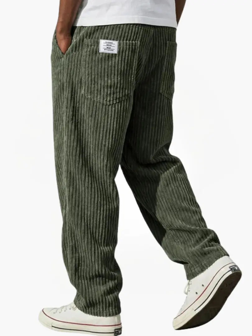Men's Casual Straight-Leg Corduroy Trousers