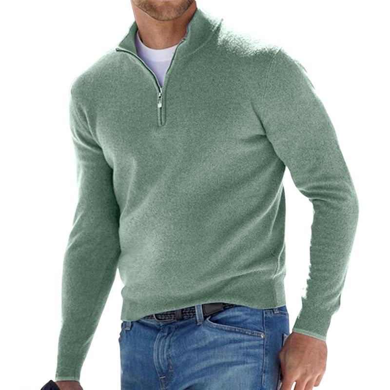 Men’s Half-Zip Sweater with Stand-Up Collar