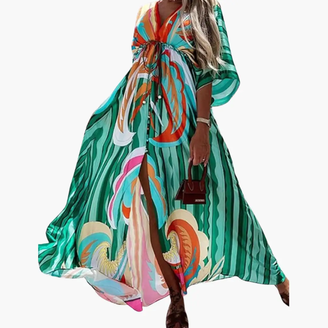 Maxi Femme Bohème Imprimée Robe Longue Fluide