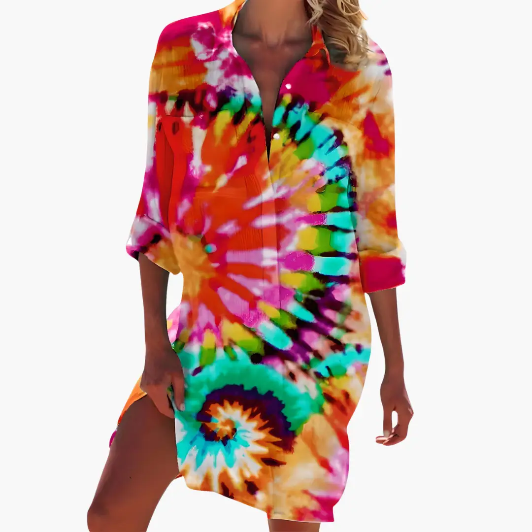 Women's Tropical Print Casual Loose Summer Dress
