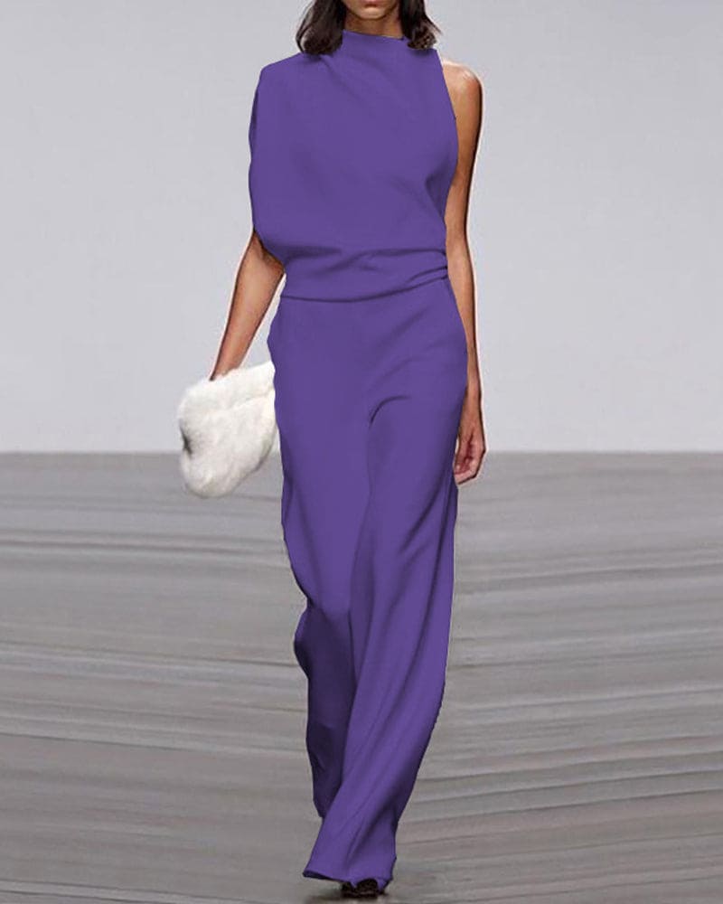 Elegant Sleeveless Draped Jumpsuit for Women