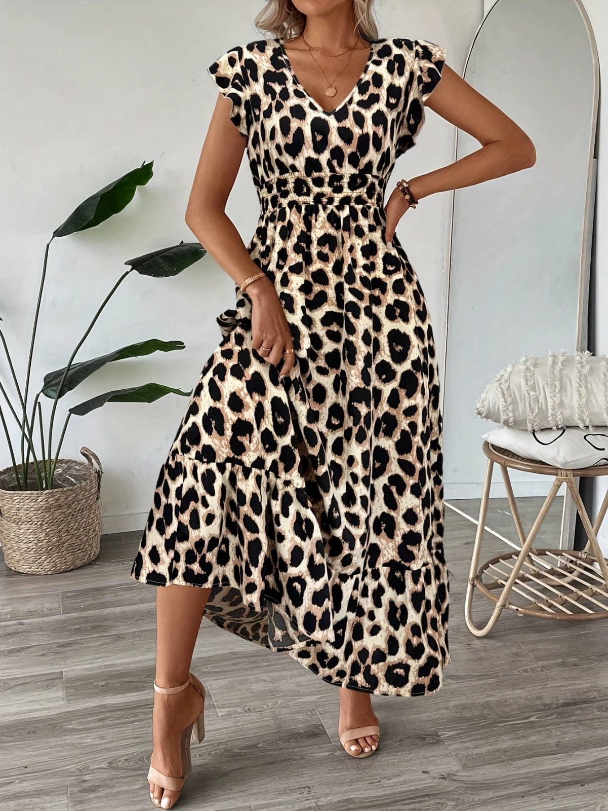 Robe Maxi Bohème Brodée à Col V pour Femme