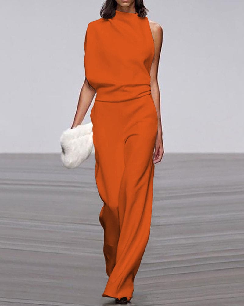 Elegant Sleeveless Draped Jumpsuit for Women