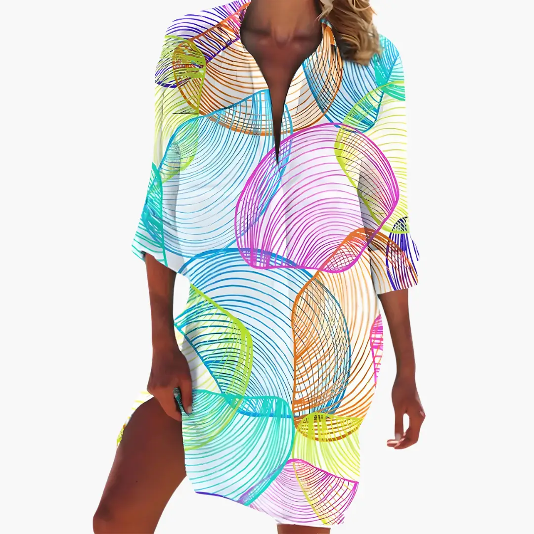 Women's Tropical Print Casual Loose Summer Dress