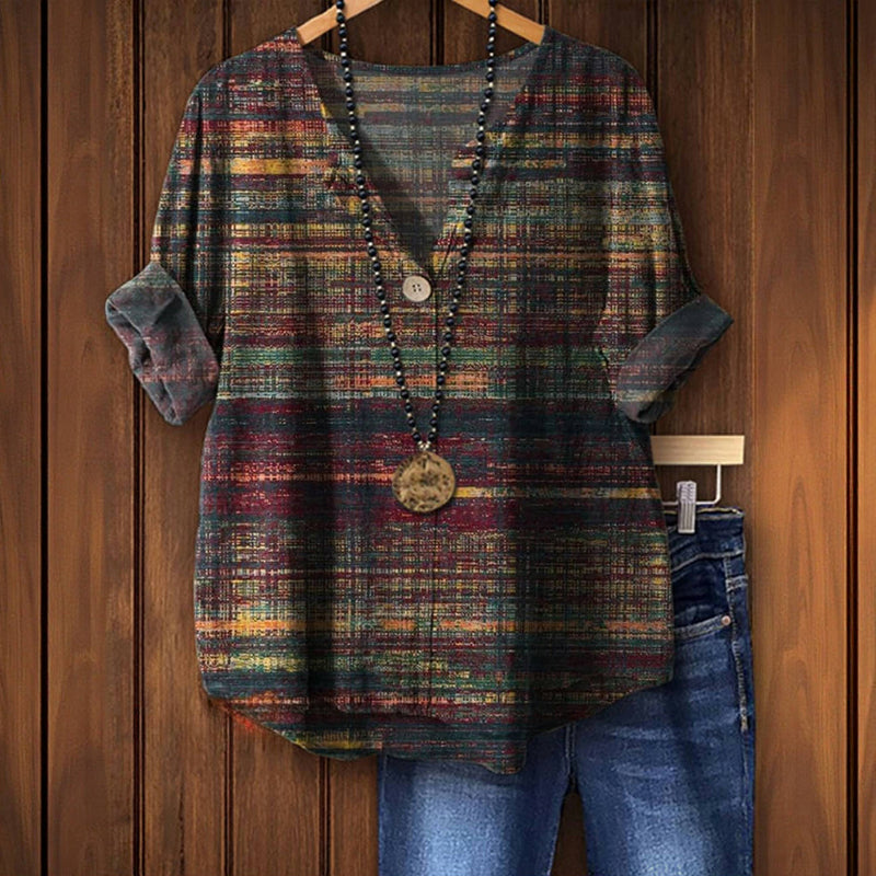 Blouse Vintage Multicolore Pour Femme
